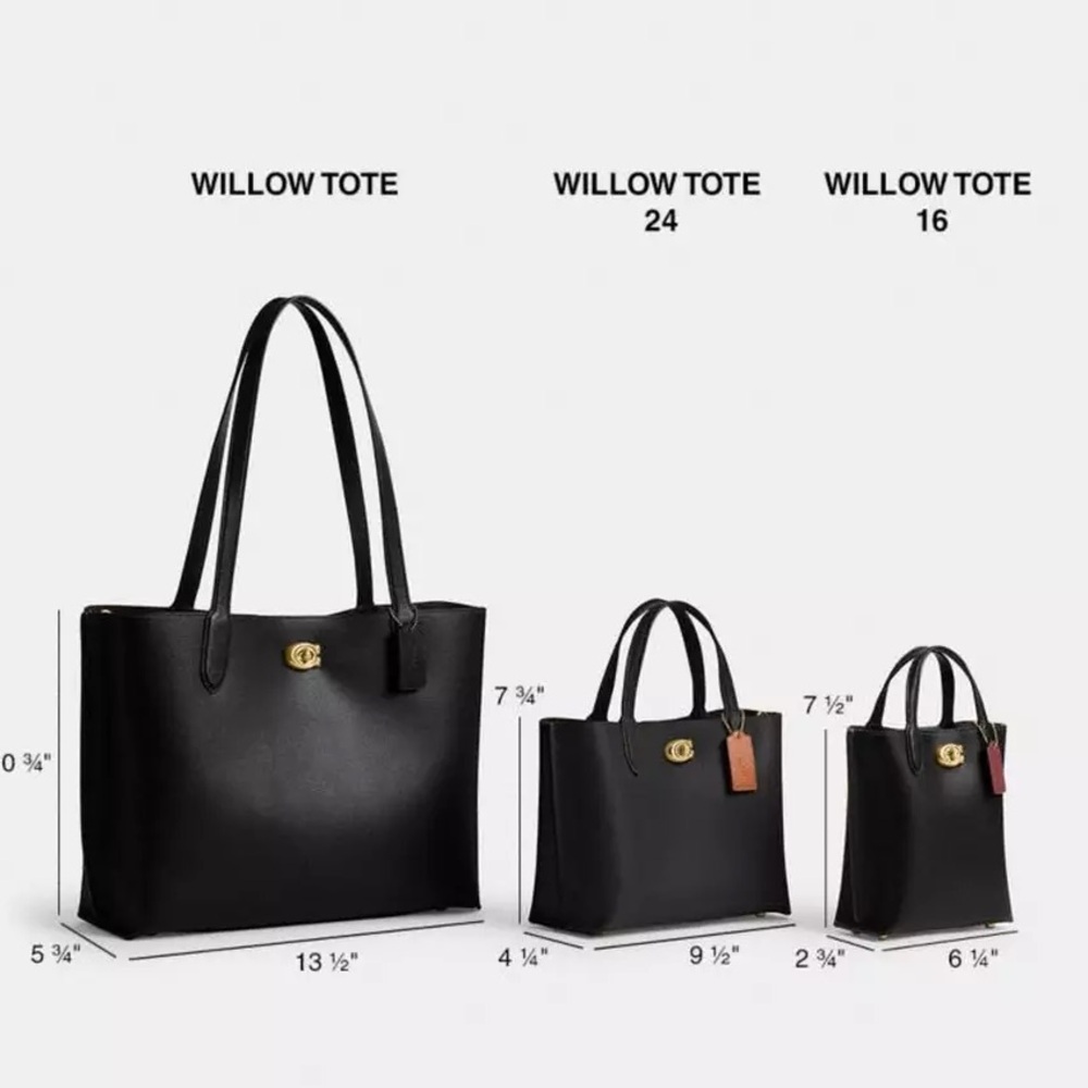 Coach Willow Leather Tote 24 - Picture 3 of 10